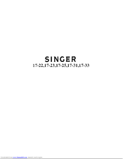 SINGER 17-33 Instructions Manual