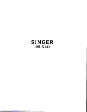 SINGER 20UX143 Instructions Manual