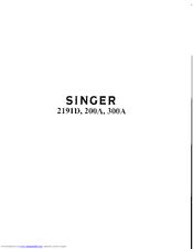 SINGER 2191D200A Manual