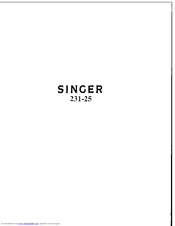 SINGER 231-25 Adjusters Manual