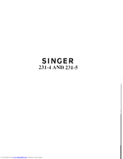 SINGER 231-4 Instructions For Using And Adjusting
