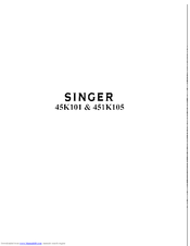 SINGER 45K105 Adjusters Manual