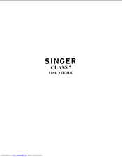 SINGER 7 ONE NEEDLE Manual