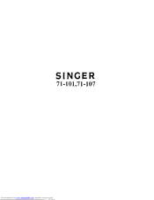SINGER 71-101 Instructions For Using And Adjusting