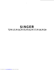 SINGER 72W17 Instructions Manual
