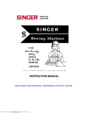 SINGER SEWHANDY MODEL 40K Instruction Manual