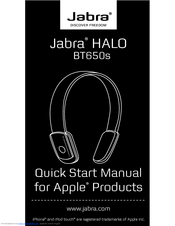 JABRA HALO BT650S - QUICK GUIDE FOR APPLE PRODUCTS Quick Start Manual