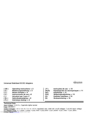 VIVANCO UNIVERSAL STABILIZED HIGH-POWER DC ADAPTER Operating Instructions Manual