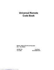 VIVANCO URTSRF-103 - CODE BOOK Manual