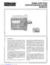 Altec Lansing 15594A SIGNAL PROCDESSING Manual