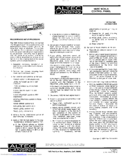 ALTEC LANSING 1605C SIGNAL PROCESSING Manual