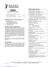 ALTEC LANSING 1662A Specifications