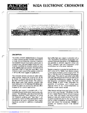 ALTEC LANSING 1632C SIGNAL PROCESSING Manual