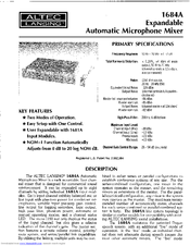 ALTEC LANSING 1684A SIGNAL PROCESSING Manual