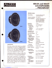 ALTEC LANSING 4048A SIGNAL PROCESSING Manual