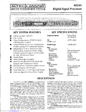 ALTEC LANSING 4024A SIGNAL PROCESSING Manual