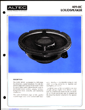 Altec 409-8C CEILING SPEAKER Manual