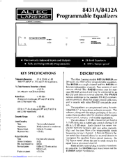 Altec Lansing 8431A SIGNAL PROCESSING Manual