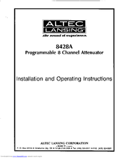 ALTEC LANSING 8428A SIGNAL PROCESSING Manual