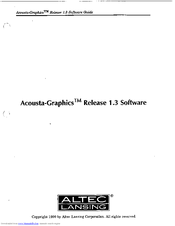 ALTEC LANSING Acousta-Graphics 1.3 Manual