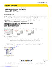 VDO PN 2050 - Software Installation Manual