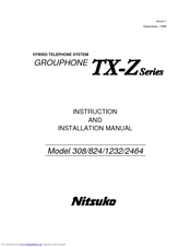 Nitsuko Grouphone TX-Z 824 Instruction And Installation Manual
