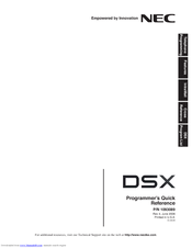 Nec DSX PROGRAMMERS Reference