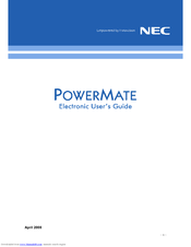 NEC POWERMATE - VERSION 2008 Manual