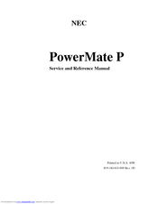 NEC POWERMATE P - SERVICE  1996 Service And Reference Manual