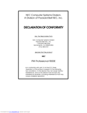 Nec PowerMate Professional 9000E Series User Manual