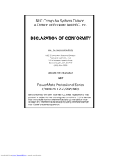 NEC PowerMate Professional Series User Manual