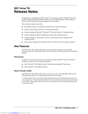 NEC VERSA TXI Release Note