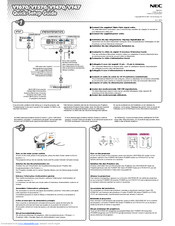 NEC VT70S Quick Setup Manual