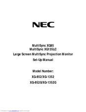 Nec XG85-XG135LC - 1 Manual
