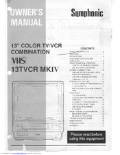 Symphonic 13TVCR MKIV Owner's Manual
