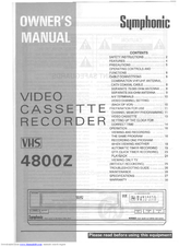 Symphonic 4800Z Owner's Manual