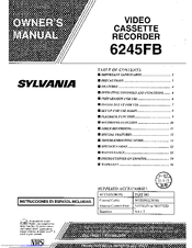 Sylvania 6245FB Owner's Manual