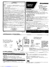 Sylvania 6413TA Owner's Manual
