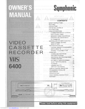 Symphonic 6400 Owner's Manual