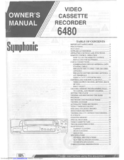 Symphonic 6480 Owner's Manual