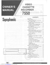 Symphonic 7550 Owner's Manual