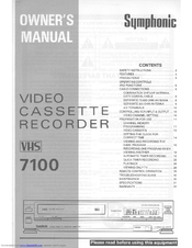 Symphonic 7100 Owner's Manual