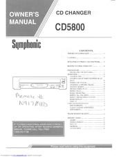 Symphonic CD5800 Owner's Manual