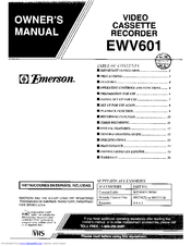 Emerson EWV601 Owner's Manual