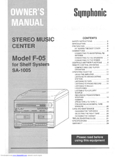 Symphonic F05 Owner's Manual