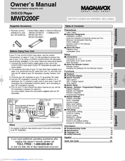 Magnavox MWD200F Manuals | ManualsLib