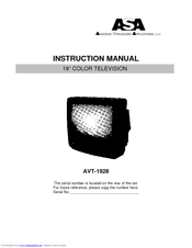 AUDIOVOX AVT-1928 Instruction Manual