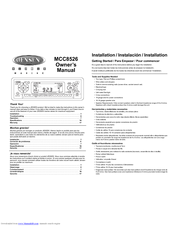 Jensen MCC8526 Owner's Manual