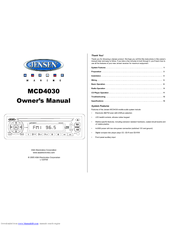 Jensen MCD4030 Owner's Manual