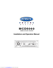Jensen MCD5060 Installation And Operation Manual